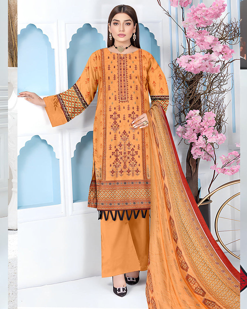 Zard Bahaar – 3-Piece Unstitched Embroidered Lawn Suit