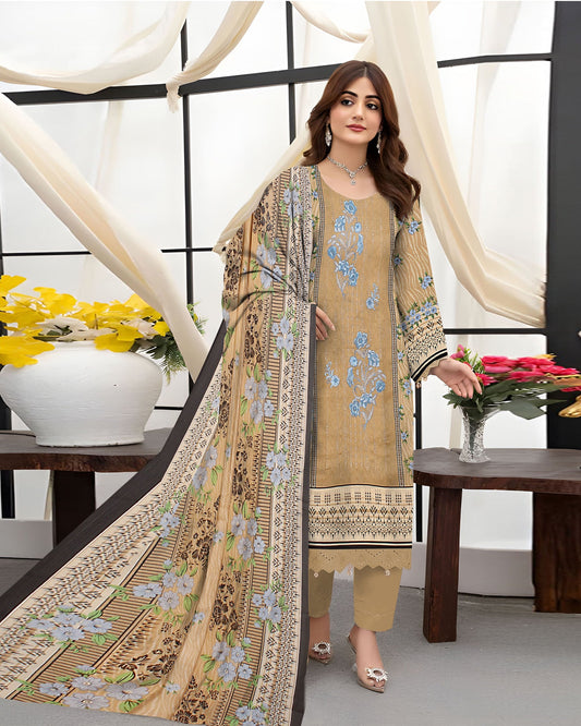 Emerald Glow – 3-Piece Unstitched Embroidered Lawn Suit