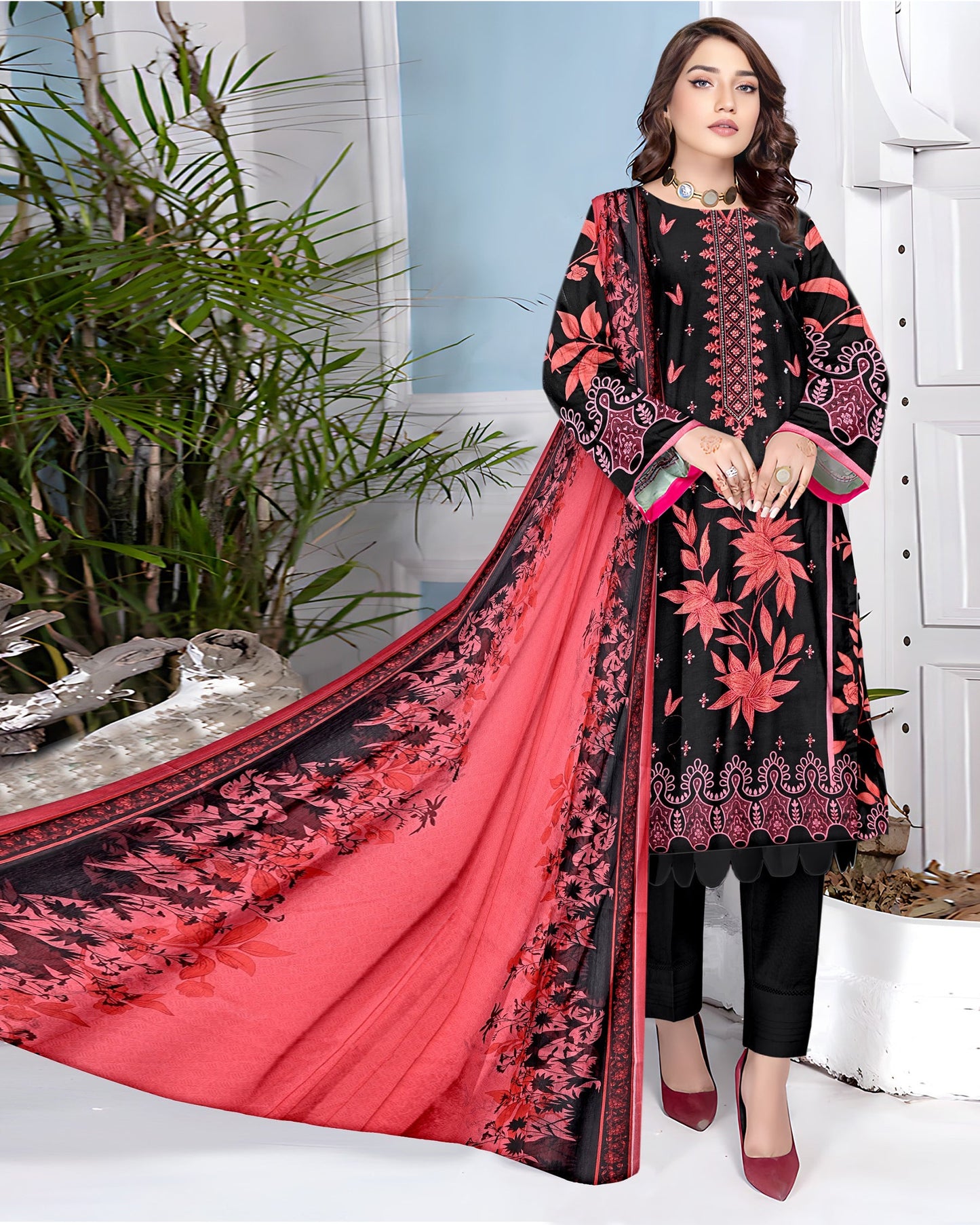 Twilight Blossom – 3-Piece Unstitched Embroidered Lawn Suit
