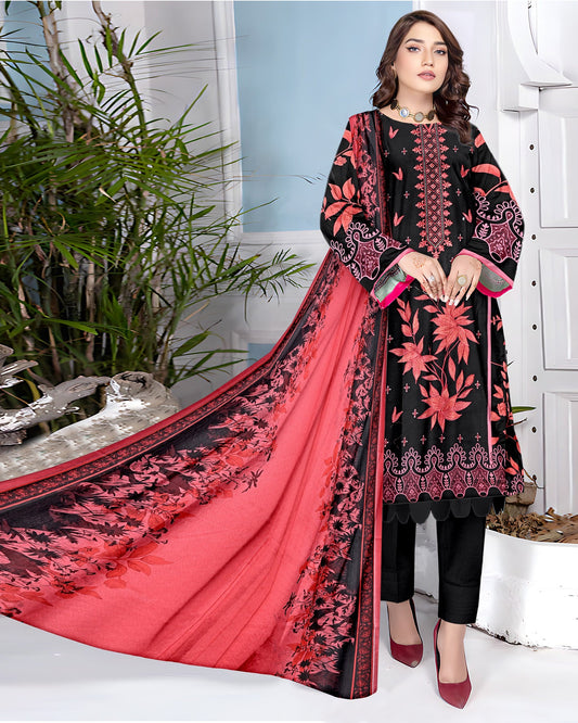 Twilight Blossom – 3-Piece Unstitched Embroidered Lawn Suit