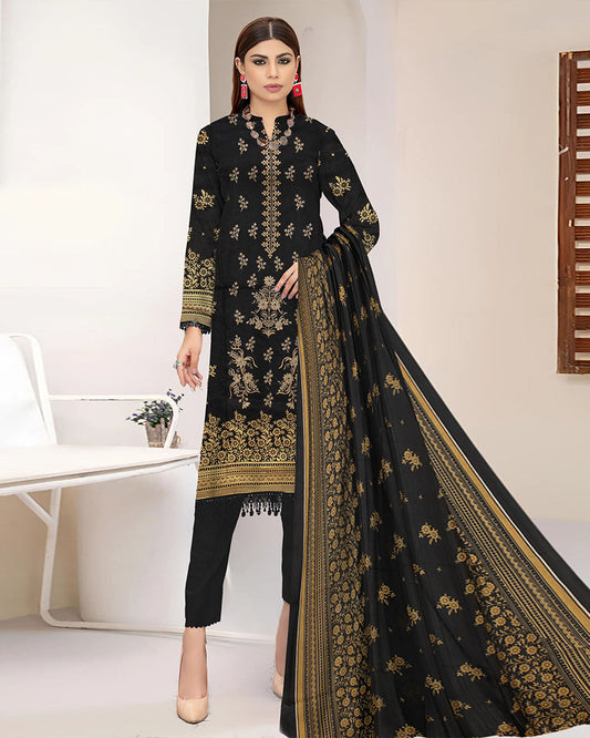 Siyah Saaz – 3-Piece Unstitched Embroidered Lawn Suit
