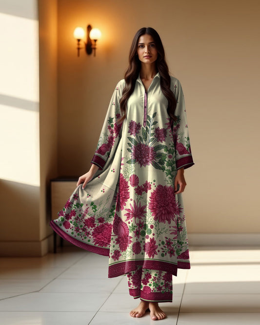 Ruby Flora – 3-Piece Unstitched Embroidered Lawn Suit