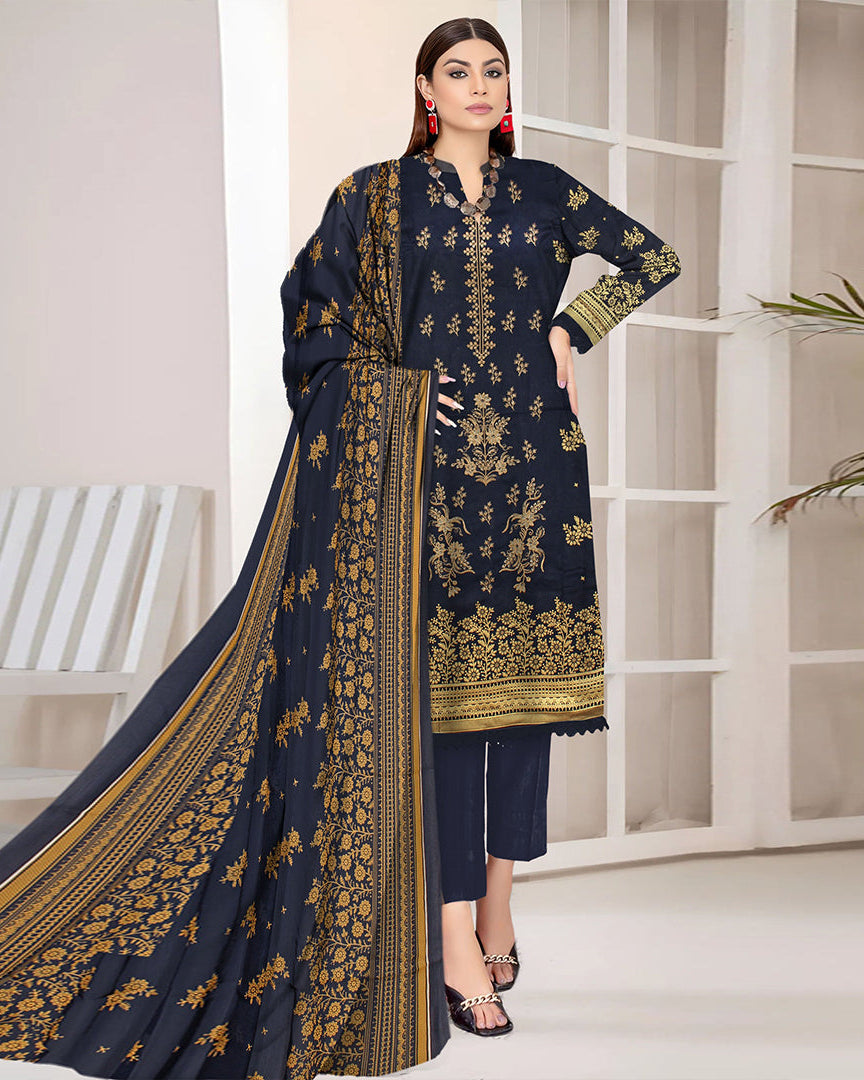 Neel Bahr – 3-Piece Unstitched Embroidered Lawn Suit