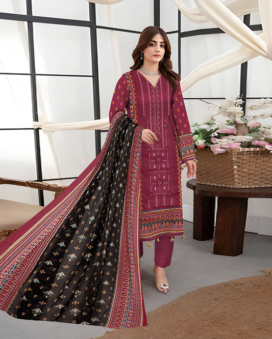 Laal Kohra – 3-Piece Unstitched Embroidered Lawn Suit