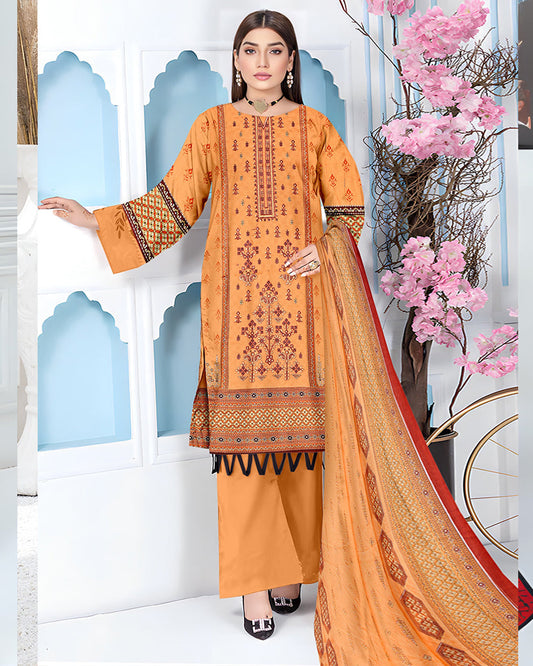 Zard Bahaar – 3-Piece Unstitched Embroidered Lawn Suit