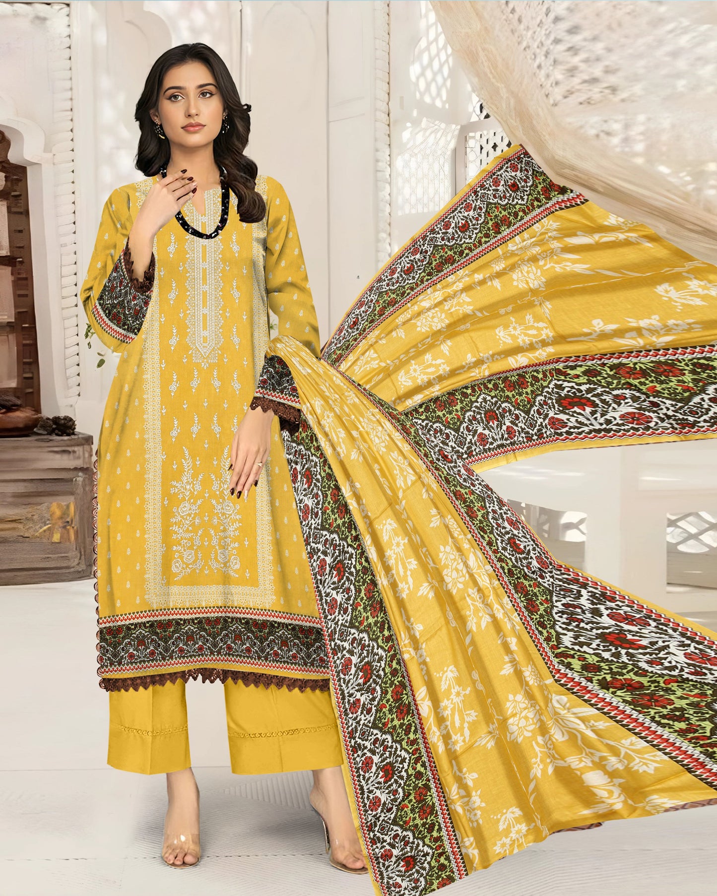 Sunlit Grace – 3-Piece Unstitched Embroidered Lawn Suit