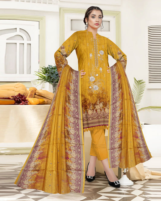 Honey Luxe – 3-Piece  Unstitched Embroidered Lawn Suit