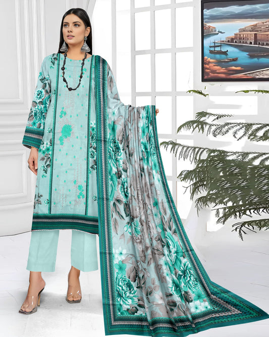 Icy Petals  – 3-Piece Unstitched Embroidered Lawn Suit