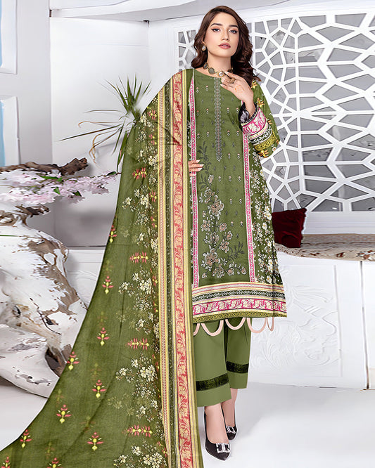 Hari Gulzar – 3-Piece Unstitched Embroidered Lawn Suit