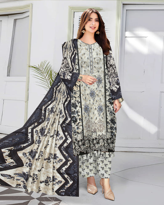 Moonlit Bloom – 3-Piece Unstitched Embroidered Lawn Suit
