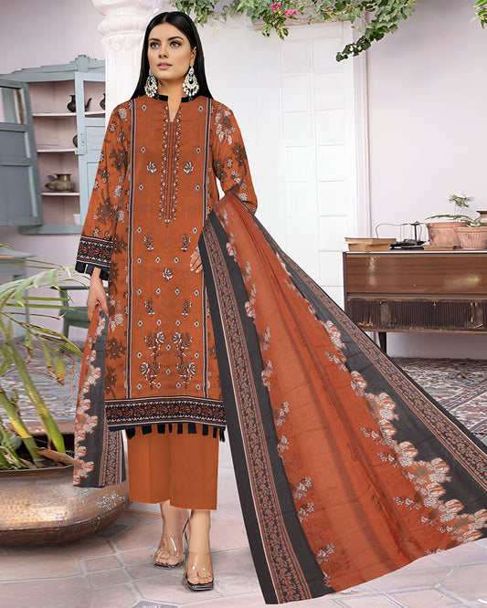 Saahil – 3-Piece Unstitched Embroidered Lawn Suit