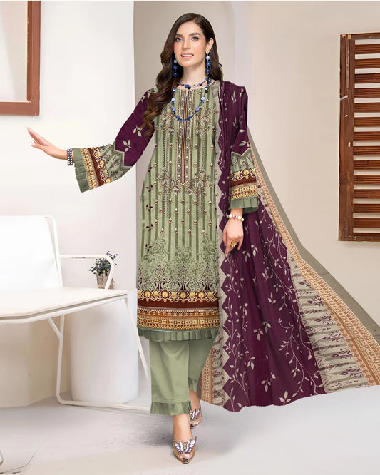 Vine Whisper – 3-Piece Unstitched Embroidered Lawn Suit