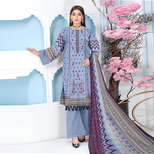 Lavender Serenity – 3-Piece Unstitched Embroidered Lawn Suit