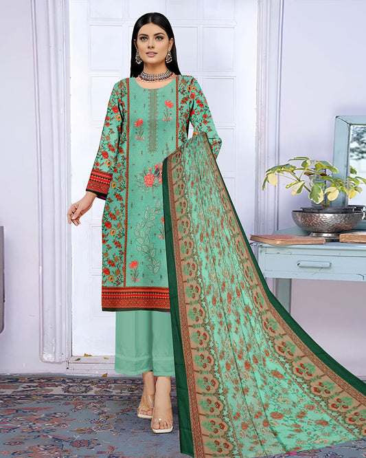 Sabz Rang – 3-Piece Unstitched Embroidered Lawn Suit