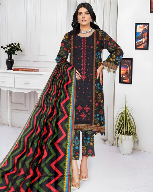 Color Rush – 3-Piece Unstitched Embroidered Lawn Suit