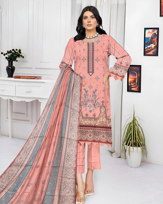 Blush Reverie – 3-Piece Unstitched Embroidered Lawn Suit