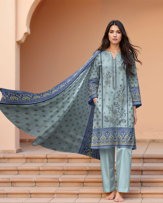 Blue Mist– 3-Piece Embroidered Lawn Suit