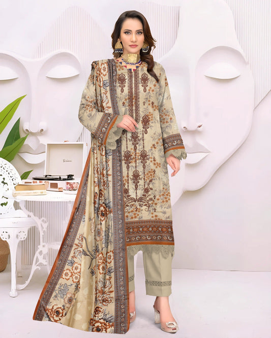 Vintage Hazel – 3-Piece Unstitched Embroidered Lawn Suit