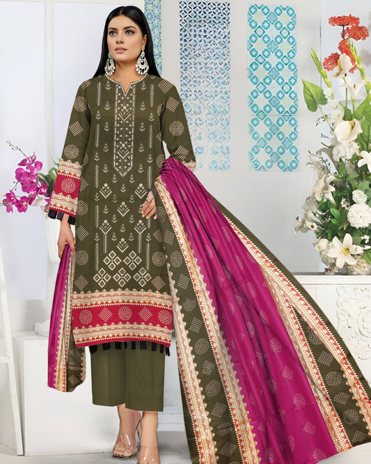 Mint Green – 3-Piece Unstitched Embroidered Lawn Suit