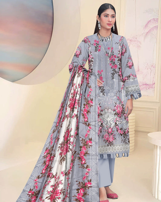 Petal Dusk – 3-Piece Unstitched Embroidered Lawn Suit
