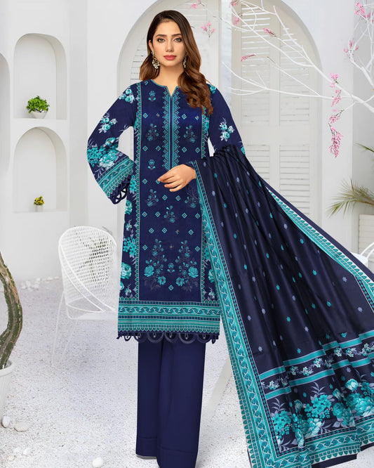 Blue Daze – 3-Piece Unstitched Embroidered Lawn Suit
