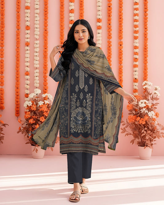 Oasis Storm – 3-Piece Unstitched Embroidered Dhanak Suit