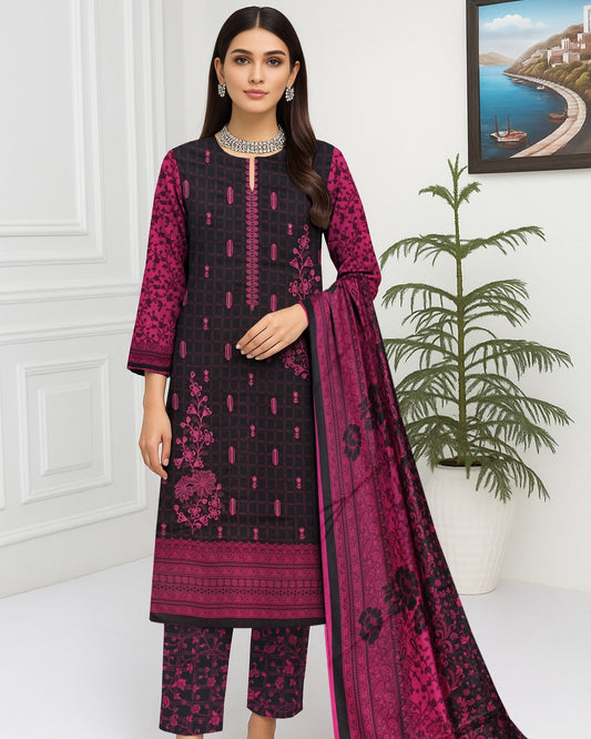 Ruby Eclipse – 3-Piece Unstitched Embroidered Lawn Suit